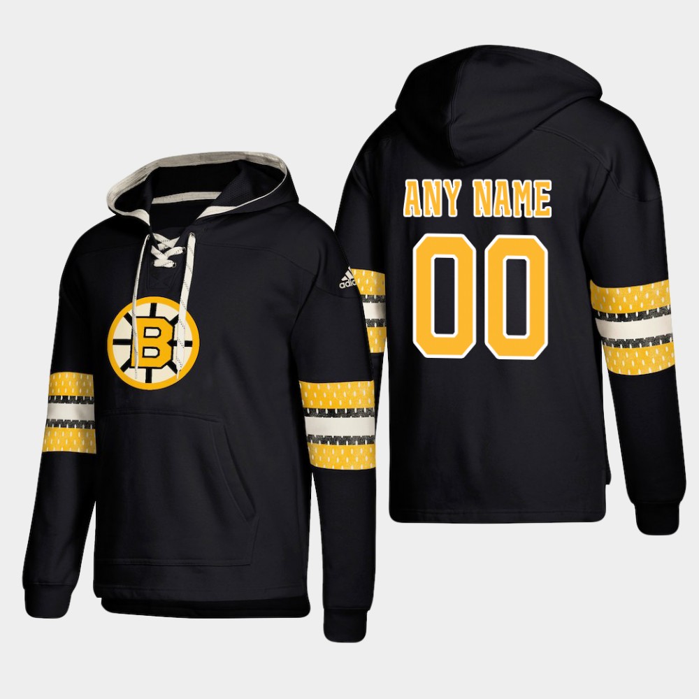 Men NHL Boston Bruins Custom Pullover Hoodie Black jerseys